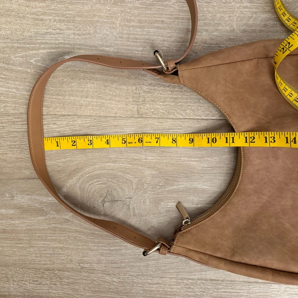 4th + Reckless Vegan Suede Crescent Bag Chic Tan Hobo Purse